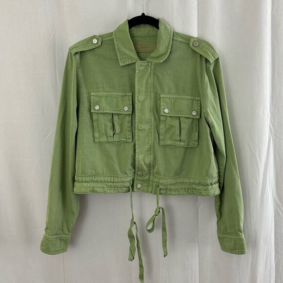 Blank NYC Green Twill Utility Zip up Jacket Womens Size XS - Picture 2 of 9